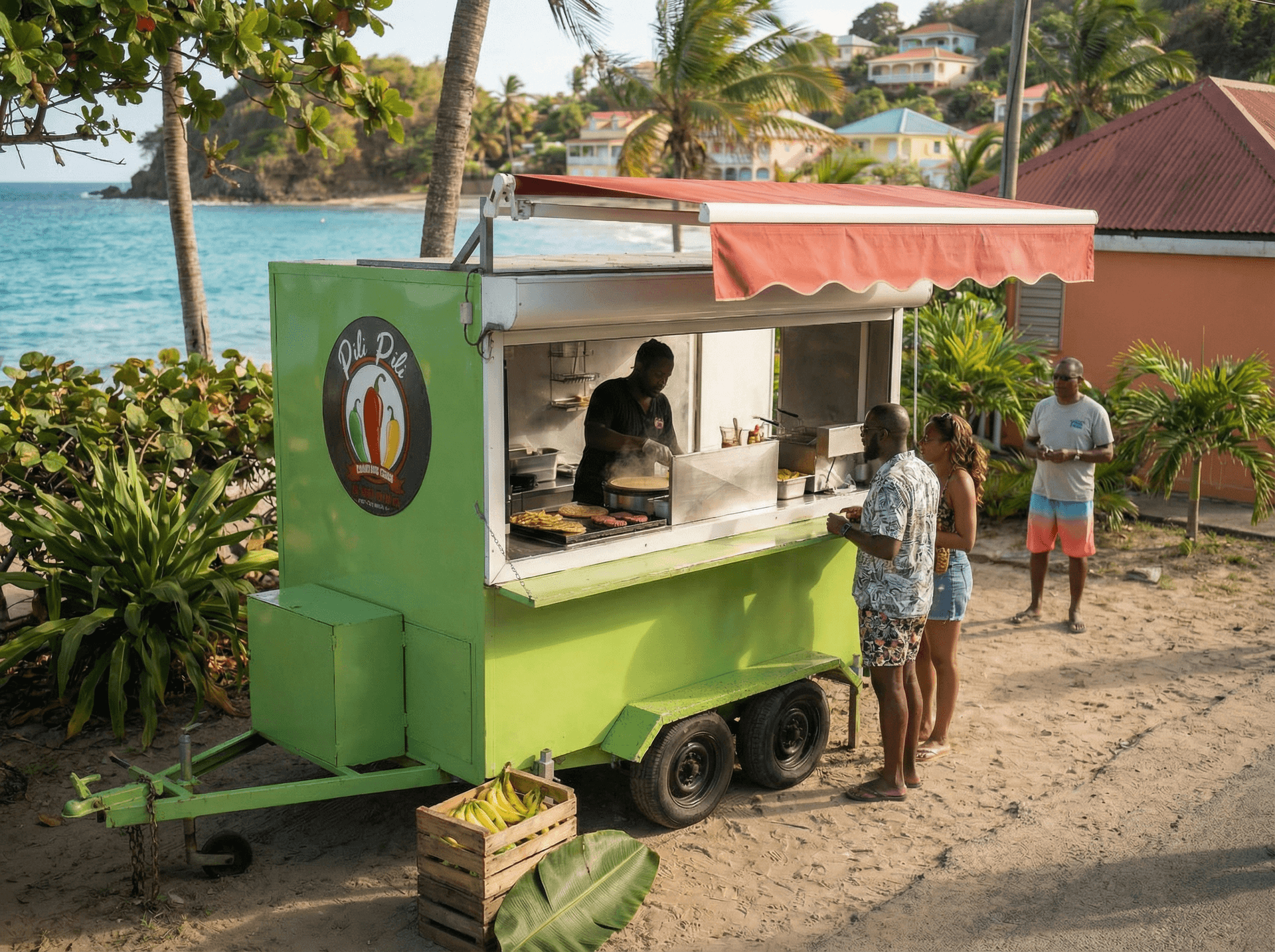 Le food truck Pili Pili sur la plage